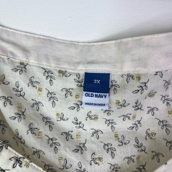NWT Old Navy 2X Square Neck Ditsy Floral Peasant Blouse Cottagecore Fall Boho - Picture 3 of 12